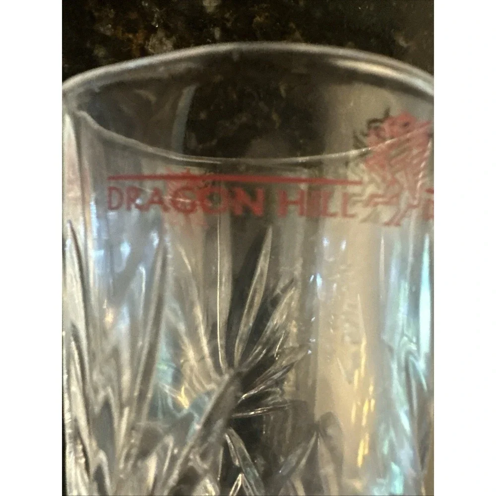 Rare Dragon Hill Lodge South Korea Studio Crystal Highball Tumbler Military Bar